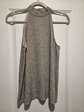 Mango Striped Ribbed Tank Top in Cream and Black